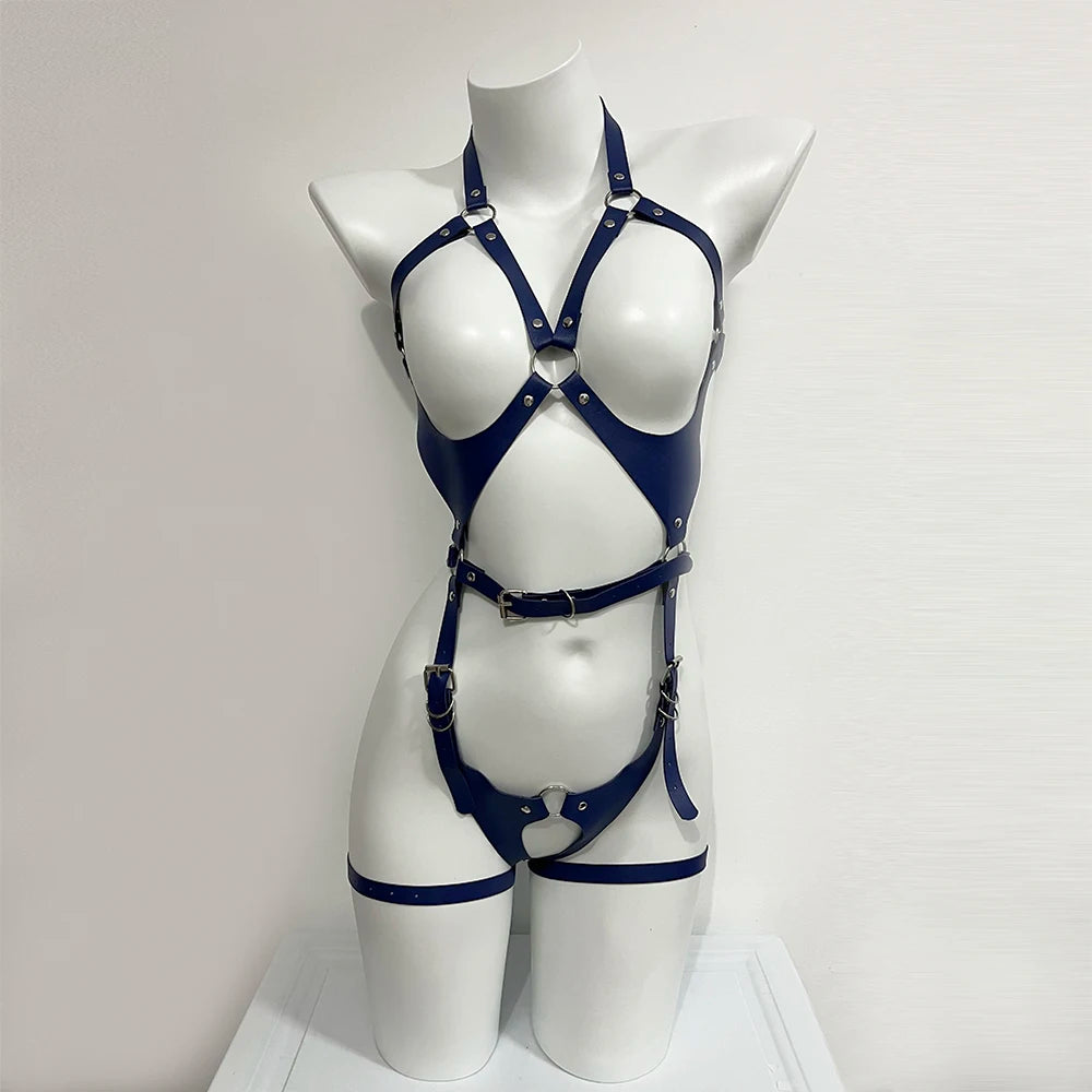 Sexy Body Harness Belt Set Tights Women Bdsm Leather Lingerie Fetish Clothing Underwear Harness Bondage Sex Toy Accessories