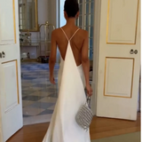 Elegant Solid Women's Dress Side Split Backless V-Neck Hip Package Lady Long Dresses 2026 Summer Autumn Female Party Robe New