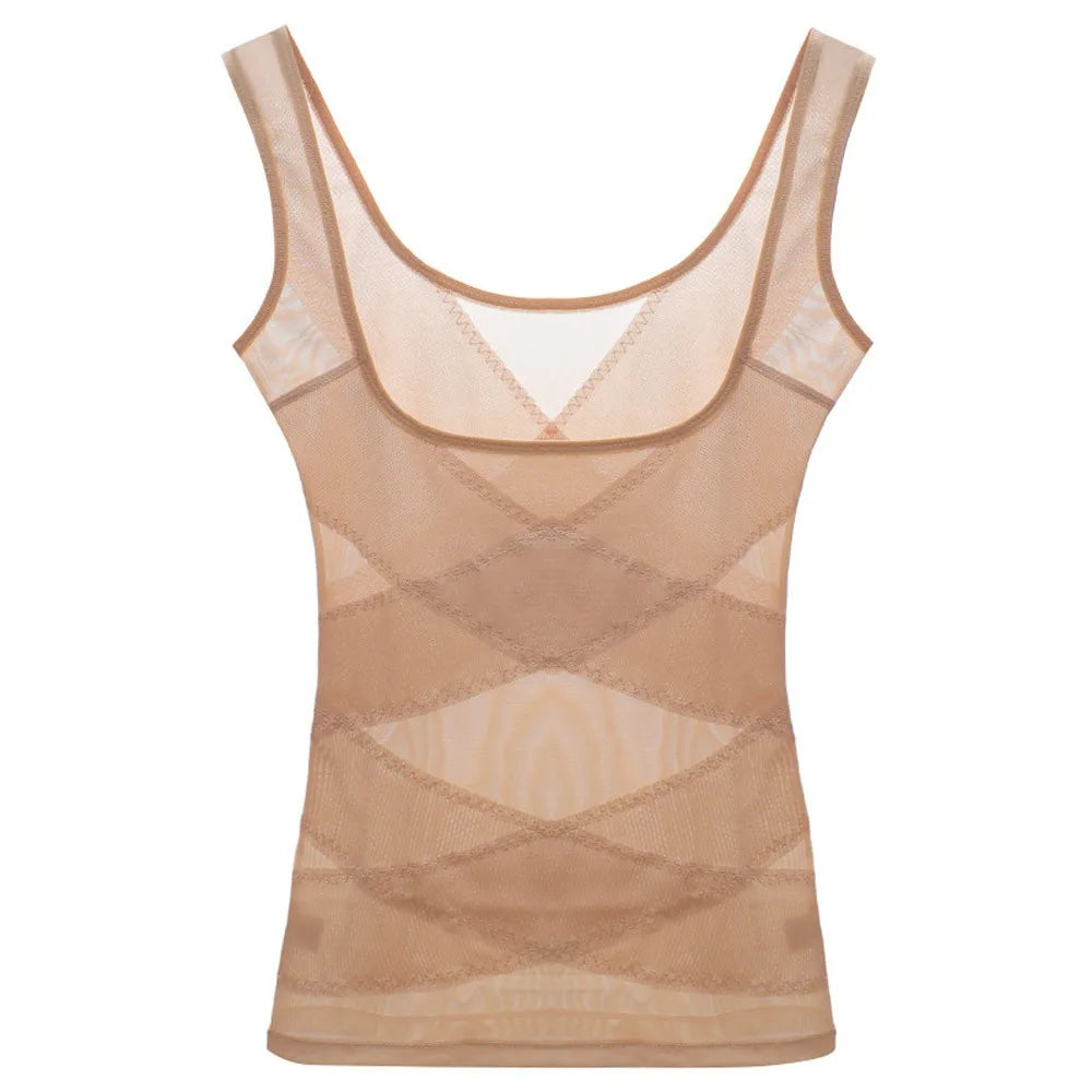 Mesh Thin Slimming Bodysuit Shaper Abdomen Tummy Control Postpartum Vest Lingerie Seamless Body Shaping Underwear Yoga