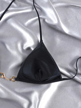 String Bikini Black Swimsuits High Cut Bikinis Bandage Swimwear Triangle Swimsuit New Style Swimsuit Holiday Beachwear