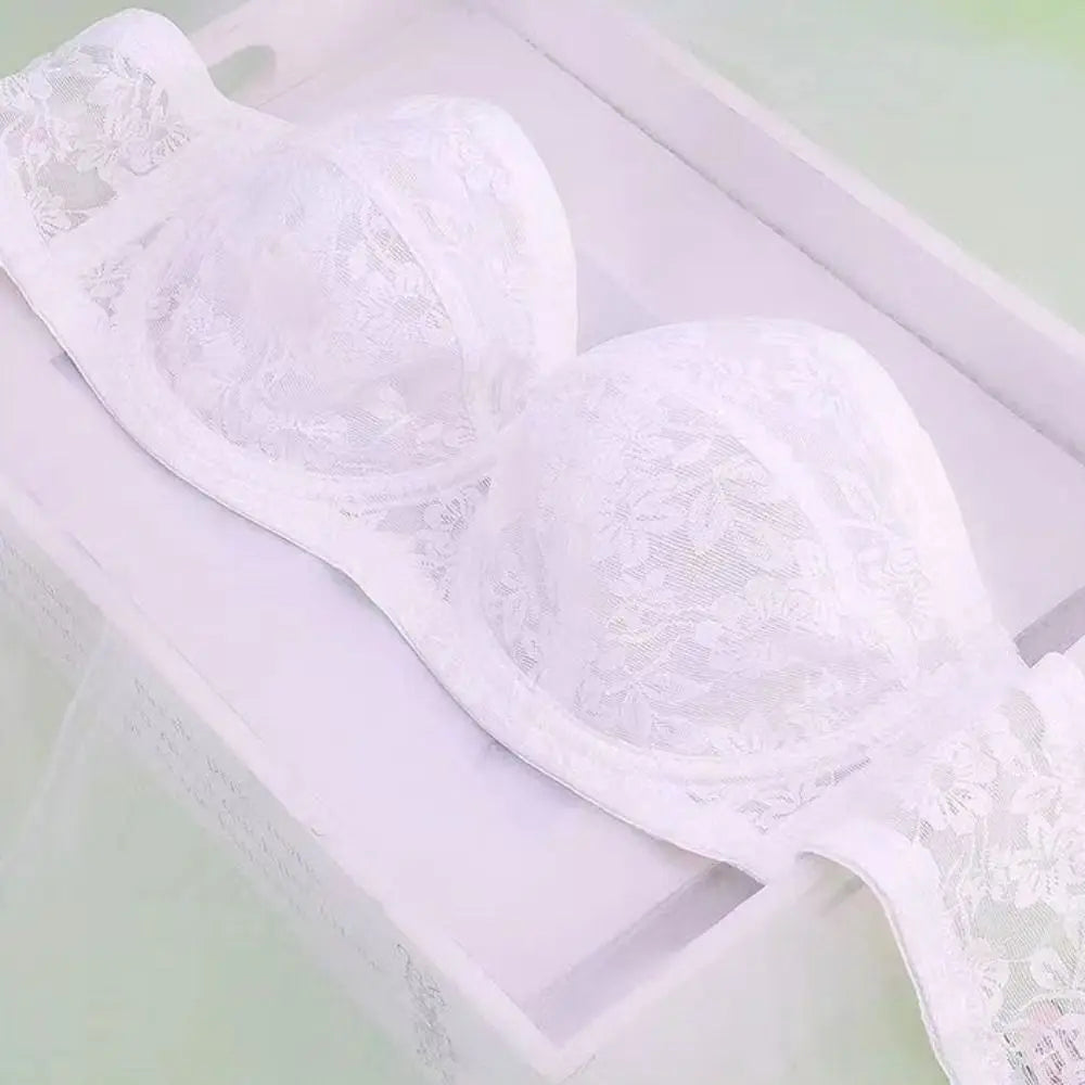 Mesh Thin Lace Transparent Bra Close-fitting Shockproof Seamless Invisible Bra Anti-sagging Lingerie Push Up Underwear Wedding