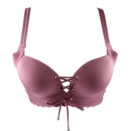 Sexy Push Up Bra Extra Padded for Women, Adjustable Drawstring for Small Bust, No Underwire Comfort Bras with Fashion Back Desig