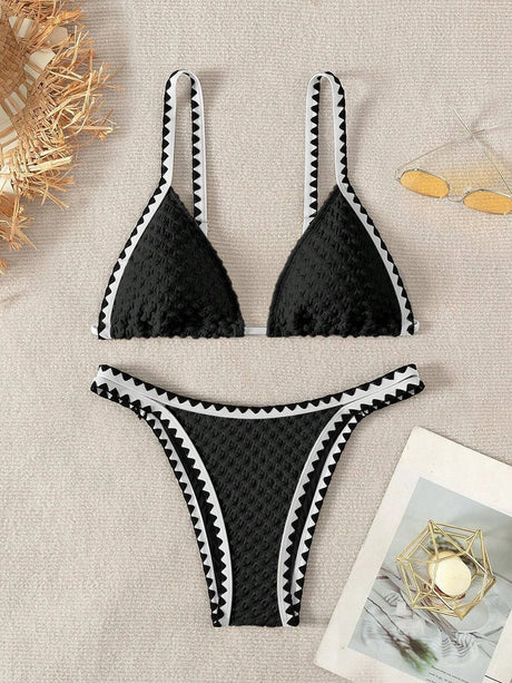 Swimwear White 2 Piece Strapless Swimsuit for Women Sexy Bandeau Backless Bikini Set Lace-up Patchwork Bathing Suit 2025 New