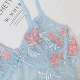 Women's Lace Floral Embroidery Bra And Panties Set See through Sexy Lingerie Underwear 2 Piece Female Bra Brief Set 9527E