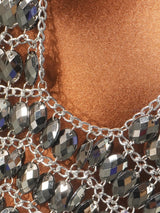 Women Sexy Backless Shine Diamond Body Chain Exotic Tanks Novelty Hollow Out Chest Chains Decor Bustier Tops Nightbar Clubwear
