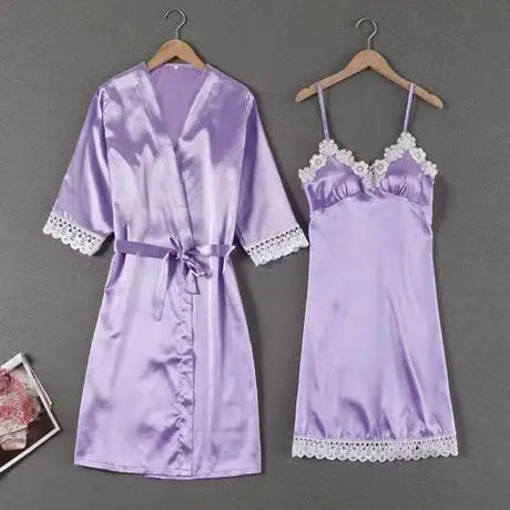Sleepwear Sleep Suit Sexy Womens Lace Pajamas Sets V-Neck Satin Pijamas Intimate Lingerie Spring Nightwear Home Wear PJS