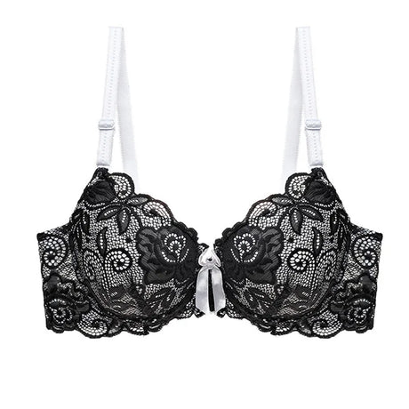 Sexy Lace Push Up Bra for Women - Underwire Demi Cup Lingerie - Comfortable Wireless T-Shirt Bras Ultra Thin Breathable Support