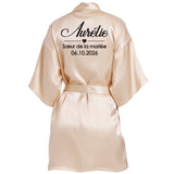Personalized Name and Date Robe Bride Bridesmaid Bathrobe Birthday Party Gown Add Any Text Robes