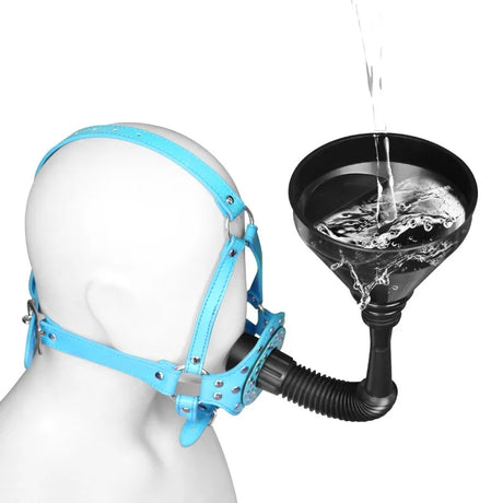 SM Harness Urinal Funnel Oral Enema Drool Mouth Plug Open Gag BDSM Penalty Mask Flirting Adults Erotic Games Gear