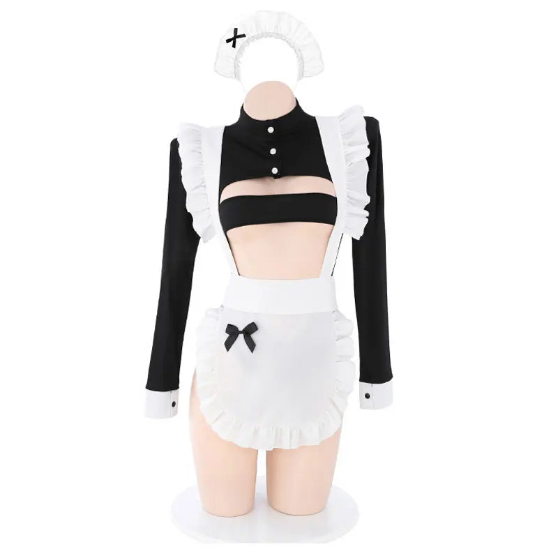 Night Call Cosplay Lingerie Sexy Party Dress Headband Bodysuit Apron Set Luxury Girl Uniform Hot Maid Costume Underwear For Sex