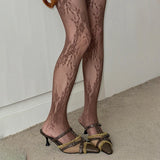 Cute Lolita Tights Women Sexy Lace Floral Thigh High Stockings Pantyhose Lingerie Hosiery Mesh Fishnet Stockings Women Tights