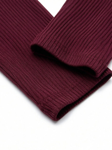 Women High Stretch Ribbed Knit Long Sleeve Jumpsuit Deep V Neck Slim Fit Tight Full Length Bodysuit Pants Casual Club Outfit