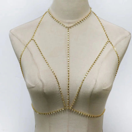 1Pcs Light Luxury Sparkling Rhinestone Shoulder Chain Necklace Silver Color Tassel Multilayer Body Chest Chain Jewelry For Women