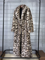 ZADORIN 130cm Long Thicken Lapel Cow Print White Brown Faux Fur Coat Woman Clothing Luxury Fluffy Jacket Winter Fur Coats Woman