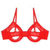 Women's Sheer Mesh Hollow Out Open Nipples Underwired Bra Tops  Push Up Unlined Bralette Bra Sexy Brassiere Balconette Underwear
