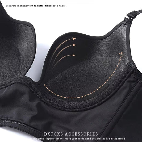 Deep U Low Cut Sexy Bra Push Up Backless Bra for Women Anti Sagging Cross Back Bras Solid Color One Piece Beauty Back Underwear