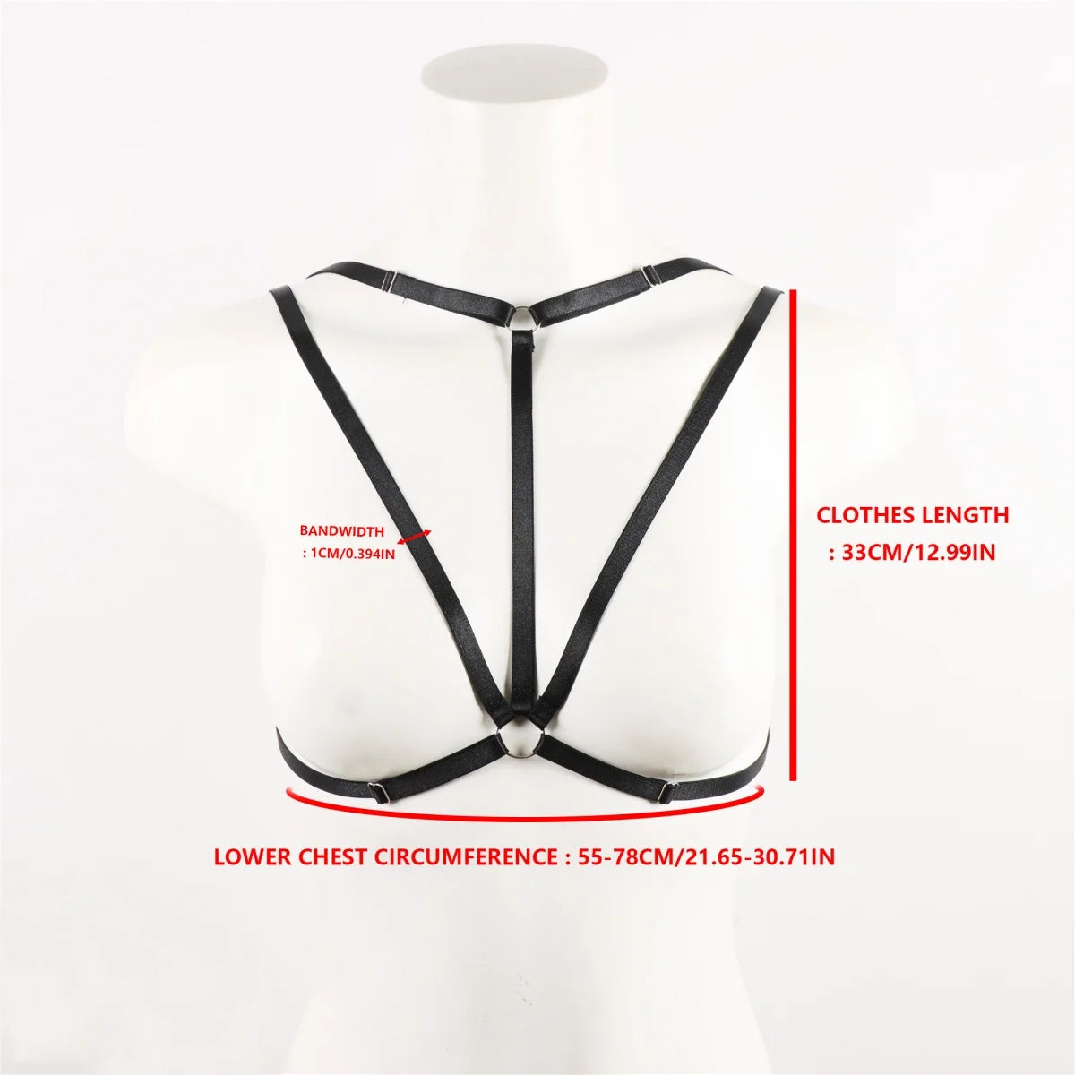 Red Body Harness Belt: Strappy Cage Bralette, Naughty Tank Top