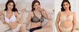Sheroine Sexy Plus Size Minimizer Bra, Lace Underwire Non-Padded Lingerie for Women Lifting Support Comfort