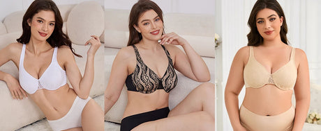 Sheroine Sexy Plus Size Minimizer Bra, Lace Underwire Non-Padded Lingerie for Women Lifting Support Comfort
