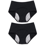 2pcs Women's Physiological Briefs Girl Menstrual Panties Ladies Period Leak Proof Panty Mid Waist Ice Silk Underwear