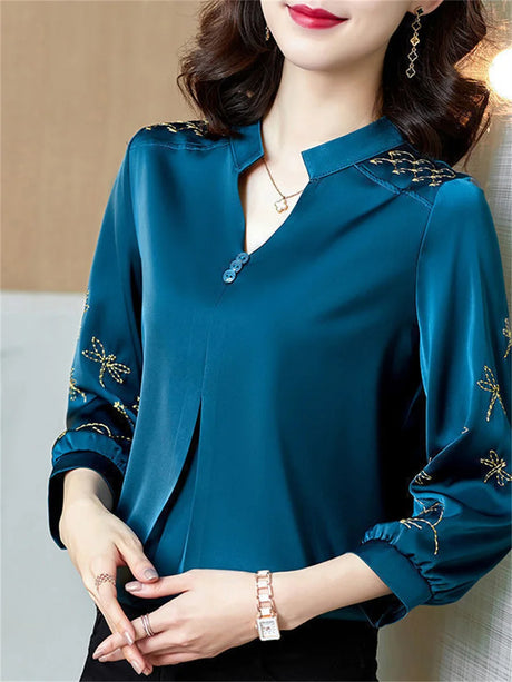 5XL Large Size Women Spring Summer Blouses Shirts Lady Fashion Casual Long Sleeve Turn-down Blusas Tops WY0391