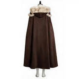 Women New Viking Barbarian Cape Goddess Warrior Plush Cape Retro Plush-Trimmed Hooded Cloak Set Medieval Retro Halloween Costume