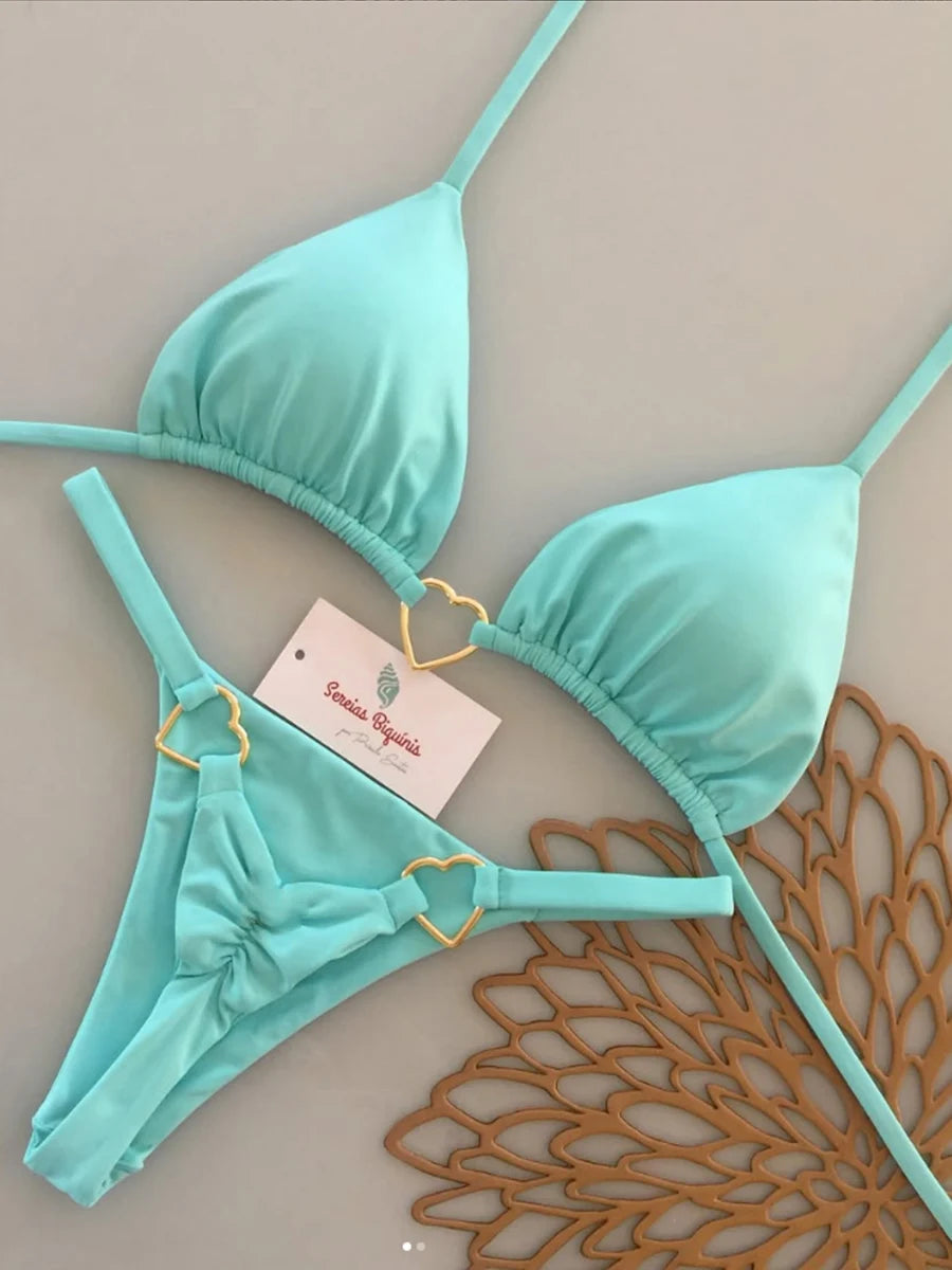 Micro Bikinis Women Swimsuit New Sexy Swimwear Halter Bikini Set Brazilian Biquini Female Thong Beachwear Party Wear