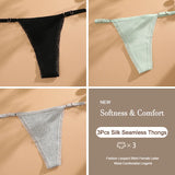 3Pcs/Set Cotton G-String Sexy Women Thong Adjustable Belt Seamless Panties Breathable Low Waist Lingerie Female Soft Solid Color