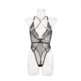 Lace Embroidery See Through Sexy Seductive Shapewear Bodysuit，Women's sexy dressing gowns, exotic costumes, erotic lingerie