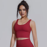 Women Summer Yoga Bra Underwear Shockproof Bra Sports Running Beautiful Back V Shaped Fitness Yoga Tank Top Bra with Chest Pad ﻿