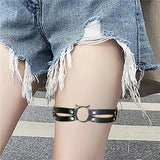 Cosplay Gothic Thigh Ring Garter Women Rock Sexy Elastic Double Layer Leather Belt Leg Punk Cat Head Thigh Garter