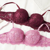French Lace Half Cup Bra Women's Sexy Thin Top Thick Bottom Underwire Push Up Bra Comfortable Plus Size Bra Lingerie