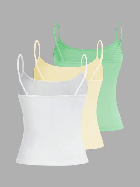 European and American Spring, Summer and Autumn Solid Color Daily Casual Adjustable Suspender Vest Three-Piece Set