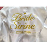Custom Name Bride Robe Satin Feather Bridesmaid Robes Personalized Wedding Morning Gown Bachelorette Party Bathrobe