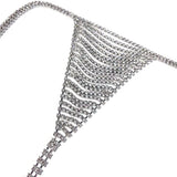 A set of women's sexy shiny rhinestone bra chain waist chain fashionable party crystal bikini set