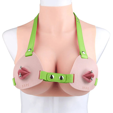 Female Fake Mouth Lip Ring Labia Wearing Silicone Lingeries Exotic Accessories Adjustable Underwear Couple Play Woman Adult Toys