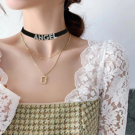 Sexy Bad Words All Holes Open Letters Choker Necklace Women Men Suggestive Adult Chocker Collar Cosplay Custom Jewelry Gift