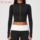 Yoga Long Sleeve Women's Zipper Sports Jacket Fitness Yoga Shirts Gym Top Activewear Running Coats Workout Clothes For Cycling