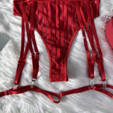 Sexy Lingerie Strip See Through Bodysuit Deep-V Halter Erotic Costumes Backless Jumpsuit Suspenders Underwear Women Garter 2024