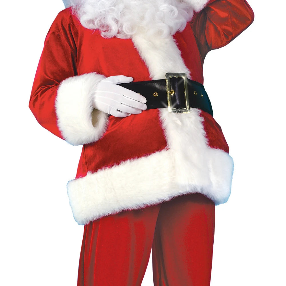 Santa Claus Cosplay Costume Christmas New Year Men Costumes Red Deluxe Classic Adults Xmas Set Carnival Party RolePlay Suits