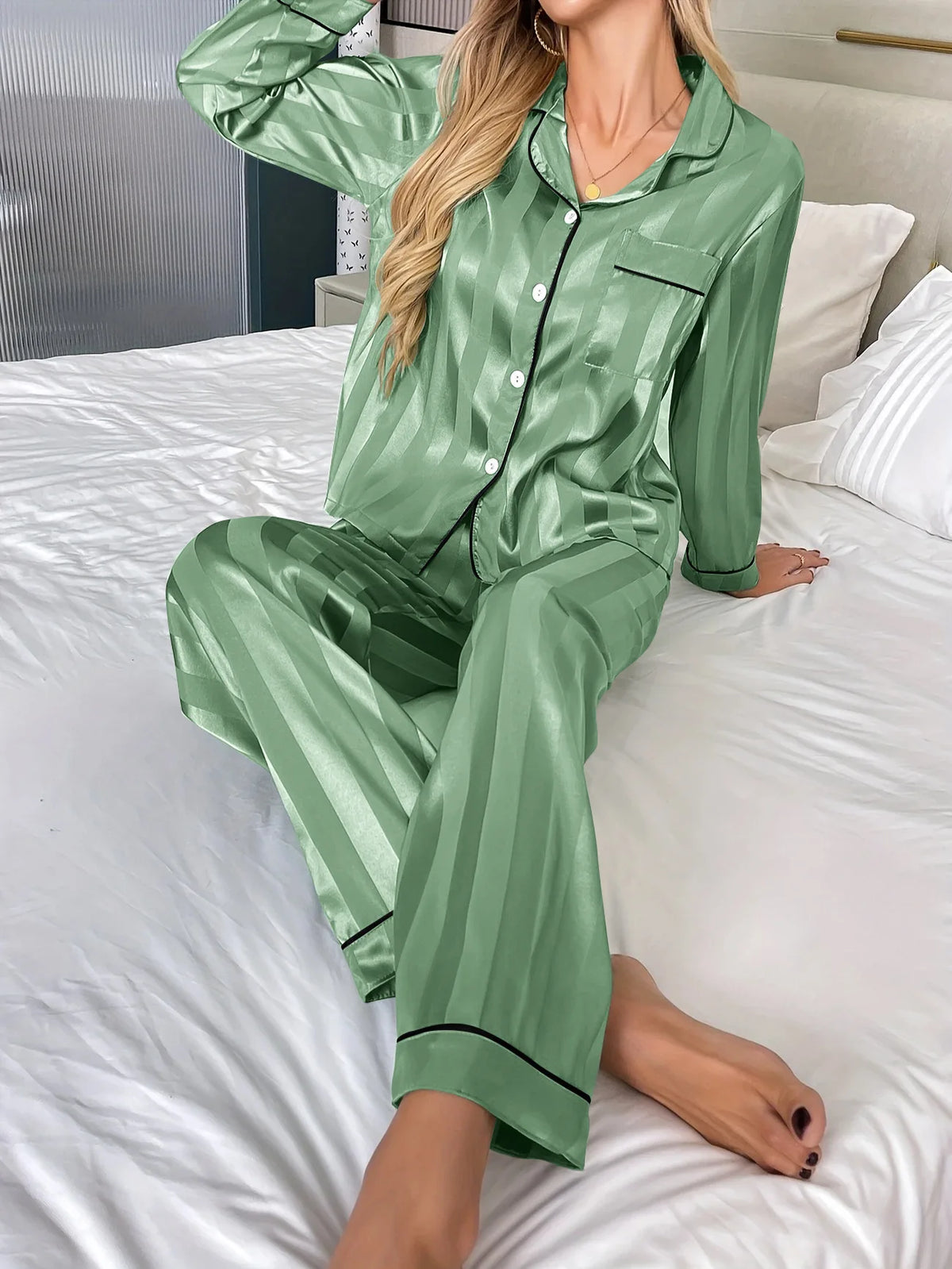 Luxury Women's Pajamas Set Nighty for Woman Pyjamas Pajama Woman Winter Long Sleeve Pajamas Sleepwear for Sleeping Sets Ladies