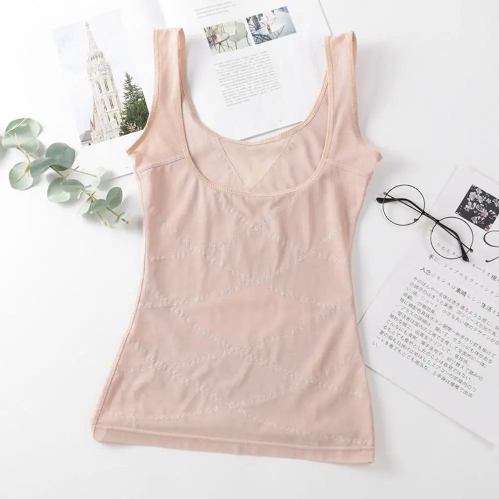 Mesh Thin Slimming Bodysuit Shaper Abdomen Tummy Control Postpartum Vest Lingerie Seamless Body Shaping Underwear Yoga