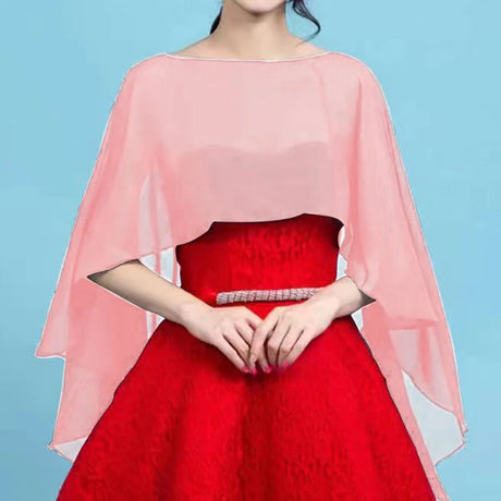 Women's Chiffon Cape Bolero Femme Mariage Chalas Mujer Evening Wedding Bridal Jacket Wraps Accessories Peleryna Cloak Boda Shawl