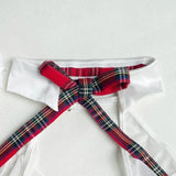 Teacher Cosplay Lingerie Sheer Halter Bra Plaid Skirt See Through Intimate Goods Sissy Erotic Crotchless Briefs Outfits