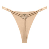 Women’S Low Rise Thong Sexy Panties Double Love Buckle Strap G-String Sports Thongs Breathable Underpants for Fine Womens Белье