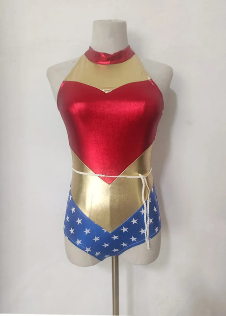 Halloween Masquerade Party Wonder Super Girl Cosplay Costume Purim Power Women Fantasia Dress Cheerleading Jumpsuit