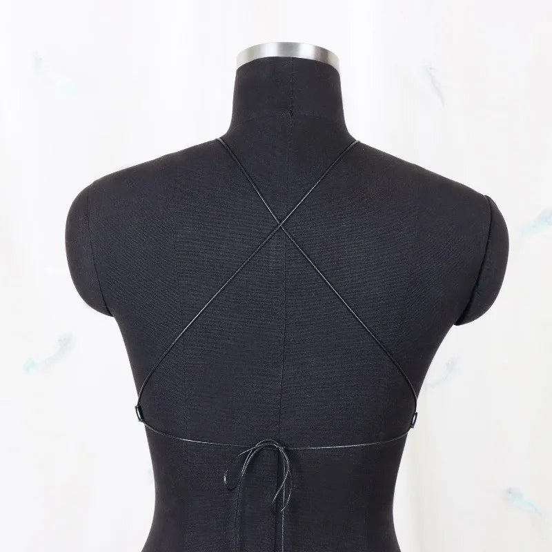 Women's Y2K Strappy Body Harness Belt, Adjustable Black Bra Harness for Daily Outfits & Party