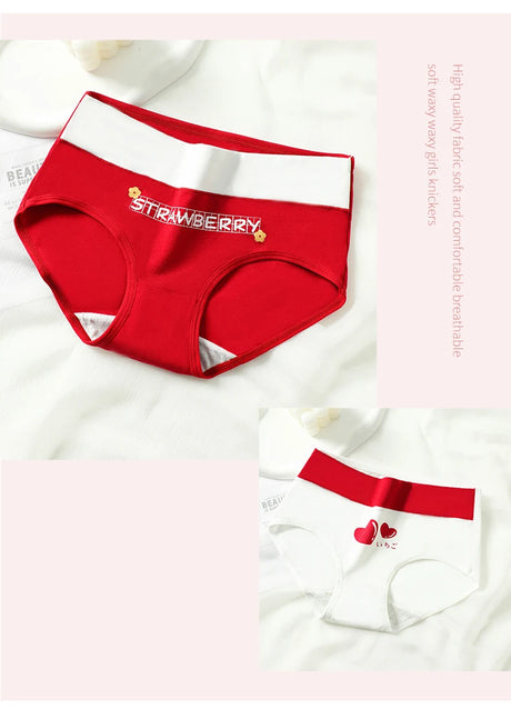 High Waist 4Pcs/Set Cotton Panties Women Body Slimming Underwear Breathable Cute Young Girls Briefs Female Lingerie
