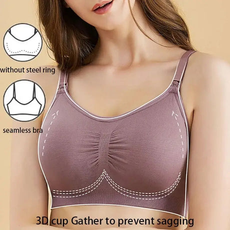 Nursing Bra Boneless Maternity Bra Maternity Wear Anti-Sagging Nursing Women Breathable Nursing Bra High Quality Large Size Brea