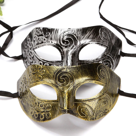 1PC Masquerade Mask Vintage Prince Mask Black Antique Copper Half Face Mask Plastic Retro Crown Masks Women Party Decoration